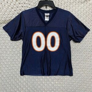 Denver Broncos NFL Team Apparel Jersey Shirt‎ Women Sz  M Navy Blue V-Neck Top